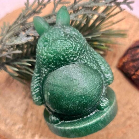 Nature Green Aventurine Carved Totoro 2.2" Decor Figure - Picture 4 of 10